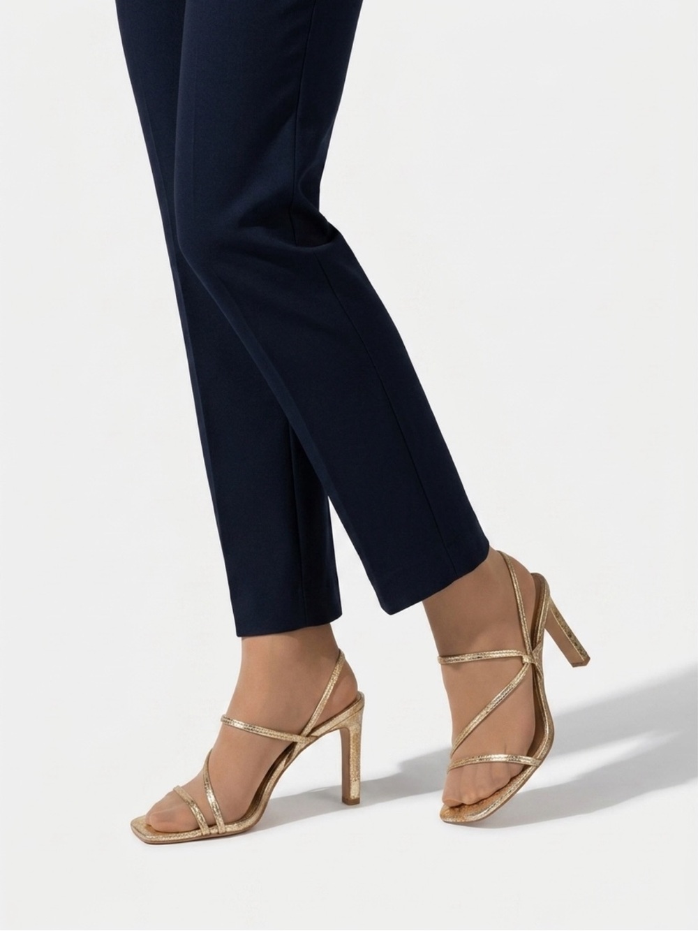 Dolce Vita Metallic Gold Strappy Block-Heel Sandals Size 8.5